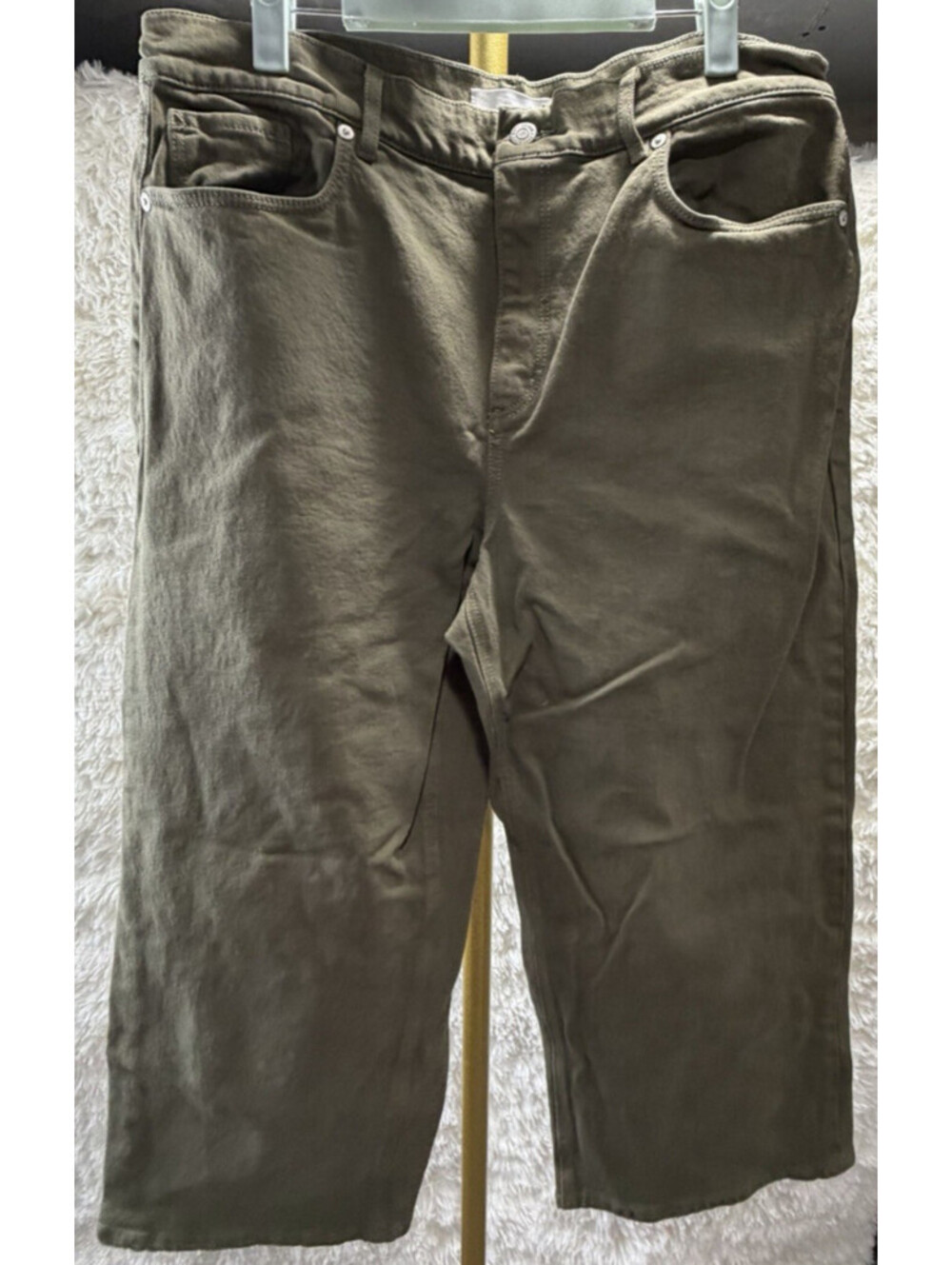 Loft Wide Leg Crop Women’s Green Jeans Size 29/8